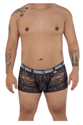 CandyMan 99576X Lace Garter Thongs Color Black Print