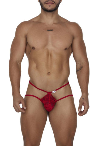 CandyMan 99671 Lace Jock Thongs Color Red