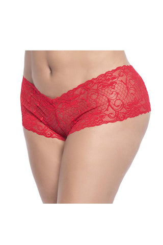 Mapale 119 Lace Peek-A-Boo Panty Color Red