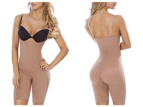 Vedette 925 Carine Underbust Booster Bodysuit in Thong-Nude-M