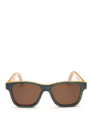 Alice Shoal 1014 Manzanillo Maple Wood Sunglasses Polarized Lenses Color Brown