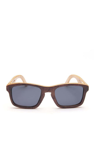 Alice Shoal 1014 Manzanillo Maple Wood Sunglasses Polarized Lenses Color Black