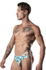 Male Power 237-292 Cut It Out Cut Out Thong Color Blue-Green-White