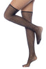 Mapale 1127 Diamond Fishnet Thigh High Stockings Color Black-Rhinestone