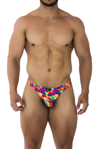 Xtremen 91053-3 3PK Briefs Color Fuchsia-Green-Fuchsia