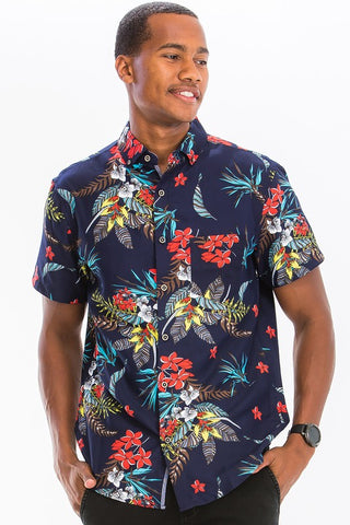 Weiv Mens Print Hawaiian Shirt