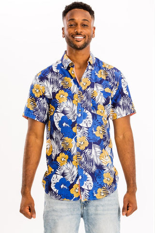 Weiv Mens Print Hawaiian Shirt