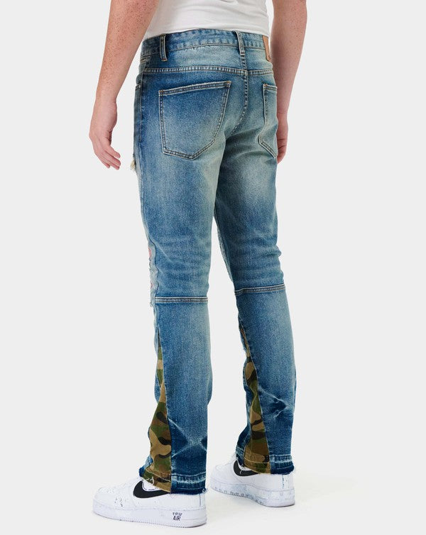 HEAVY RIP & REPAIR SLIM STRAIGHT DENIM