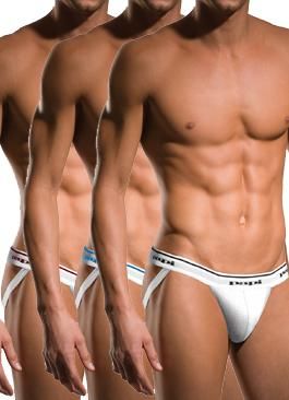 Papi 705910W-100 3PK 1X1 Rib Jockstrap Color White