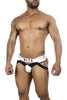 BiteWear BW2023108 Tuxedo Banana Jockstrap Color White