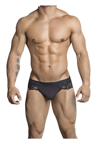 Male Power 409-282 S-naked Criss Cross Thong Color Silver-Black