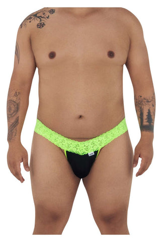 CandyMan 99596X Mesh-Lace Thongs Color Leopard Print