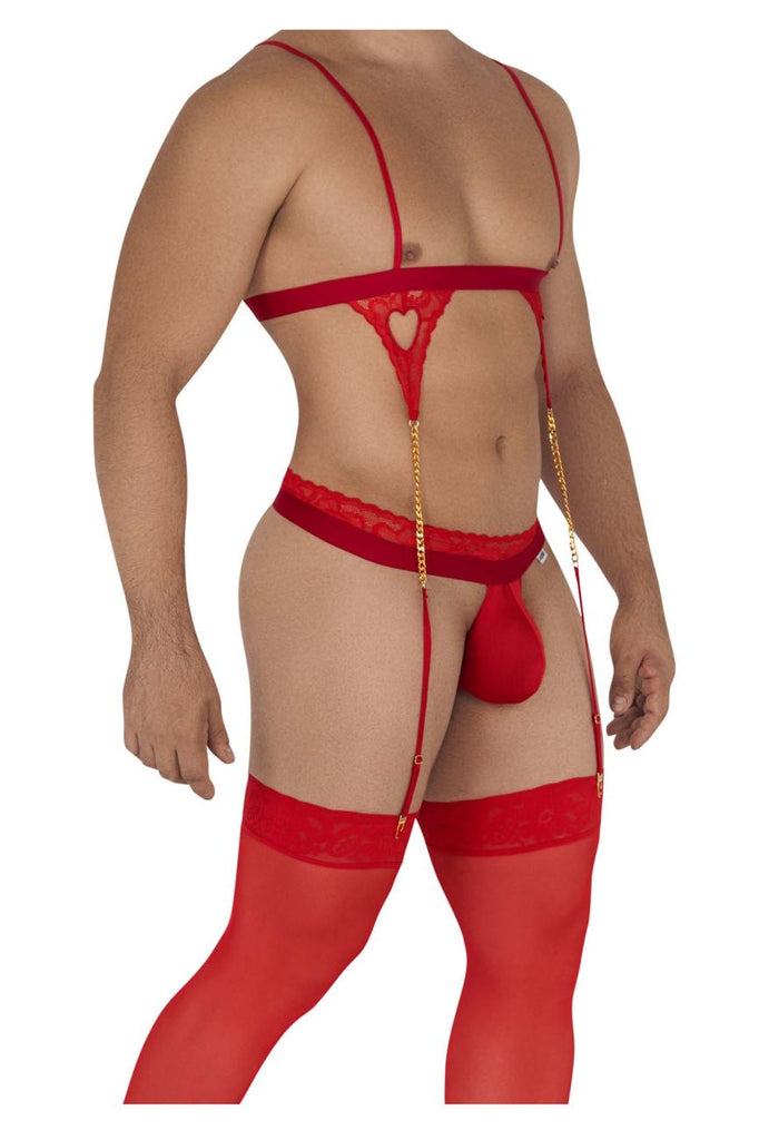 CandyMan 99581 Harness-Thongs Outfit Color Red