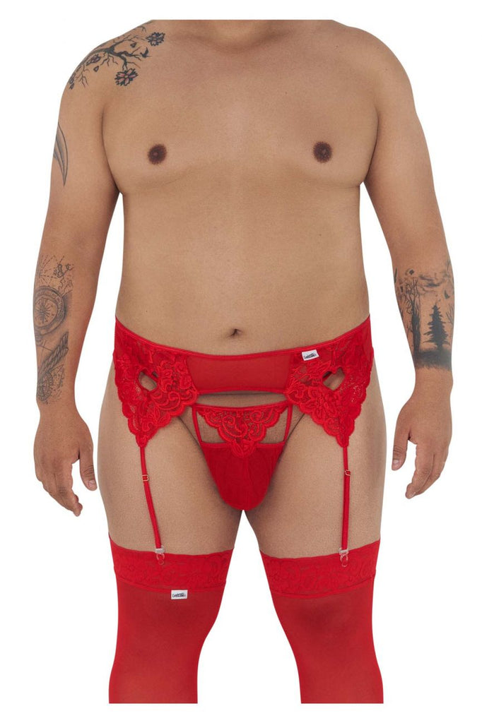CandyMan 99589X Lace Garther G-String Color Red