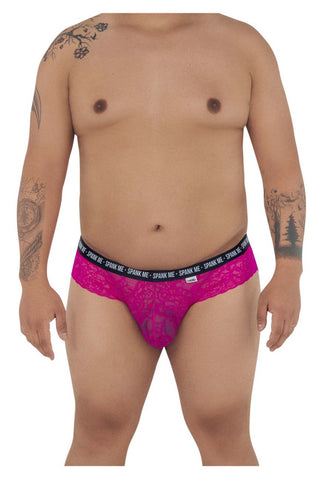 CandyMan 99596X Mesh-Lace Thongs Color Leopard Print