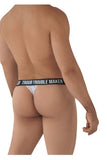 CandyMan 99618 Trouble Maker Lace Thongs Color White