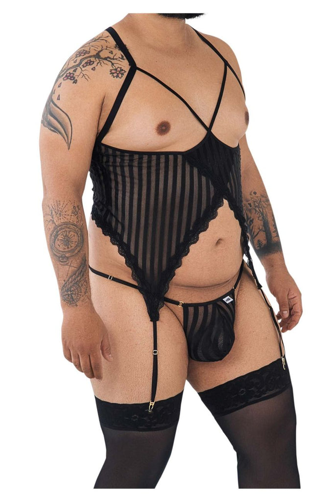 CandyMan 99654X Mesh Two Piece Set Color Black