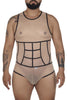 CandyMan 99683X Tulle Bodysuit Color Beige