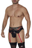 CandyMan 99688 Garter Thongs Two Piece Set Color Black