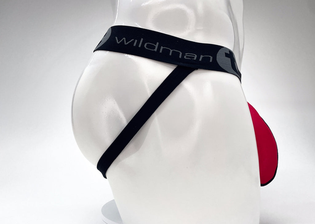 WildmanT Cotton Big Boy Pouch Stripe Jockstrap Red/Black