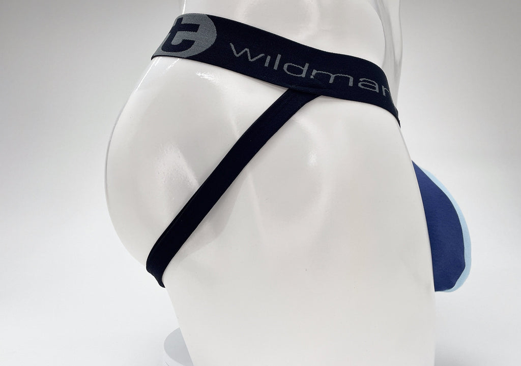 WildmanT Cotton Big Boy Pouch Stripe Jockstrap Royal Blue/Baby Blue