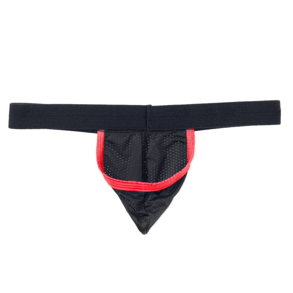 WildmanT Raw Strapless Mesh Jock with Red Contrast Trim