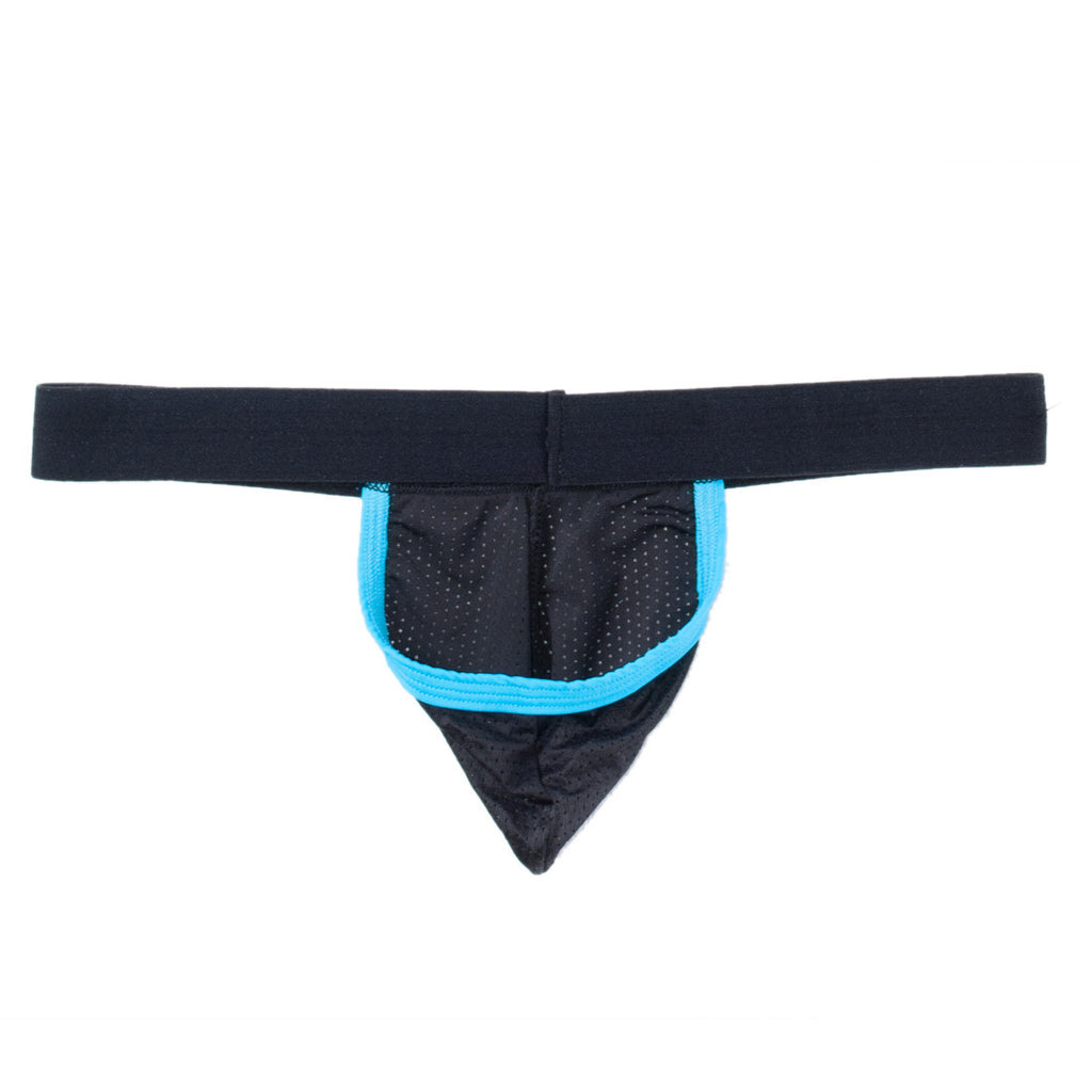 WildmanT Raw Strapless Mesh Jock with Blue Contrast Trim