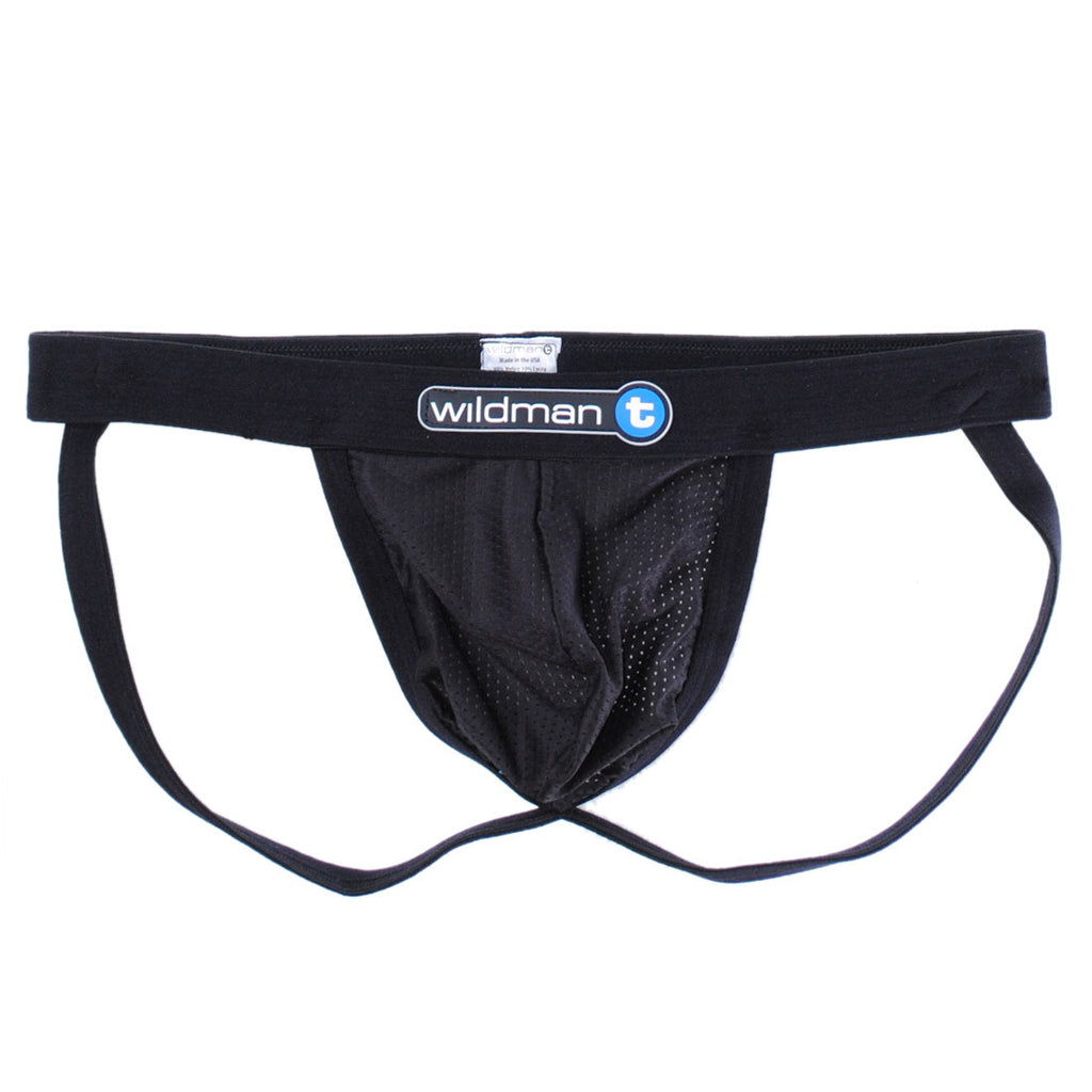 WildmanT Raw Mesh Jockstrap with Duraband Waistband Black