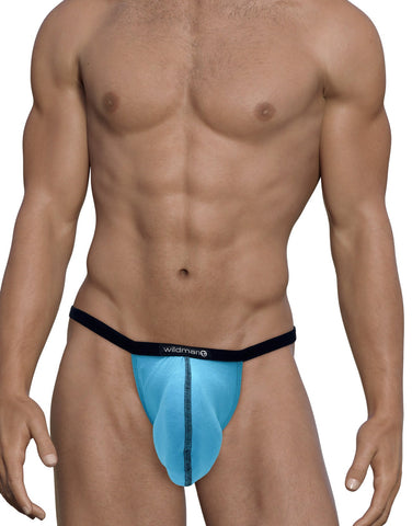 WildmanT Cotton Big Boy Pouch Stripe Jockstrap Black/Royal Blue