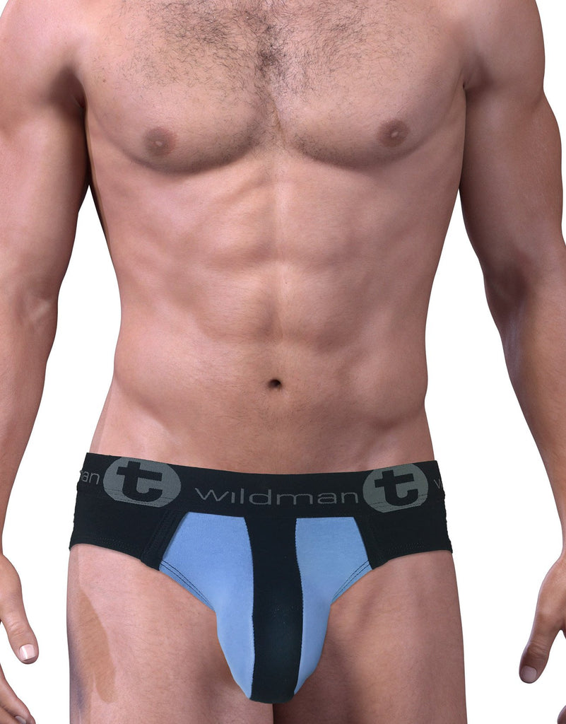 WildmanT Stretch Cotton Big Boy Pouch Brief Black/Blue