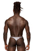 Male Power 409-282 S-naked Criss Cross Thong Color Silver-Black