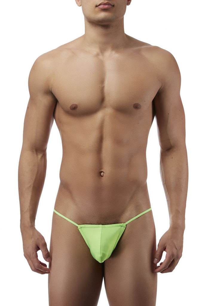Male Power PAK870 Euro Male Spandex Pouch G String Color Lime
