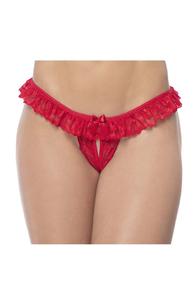Mapale 119 Lace Peek-A-Boo Panty Color Red –