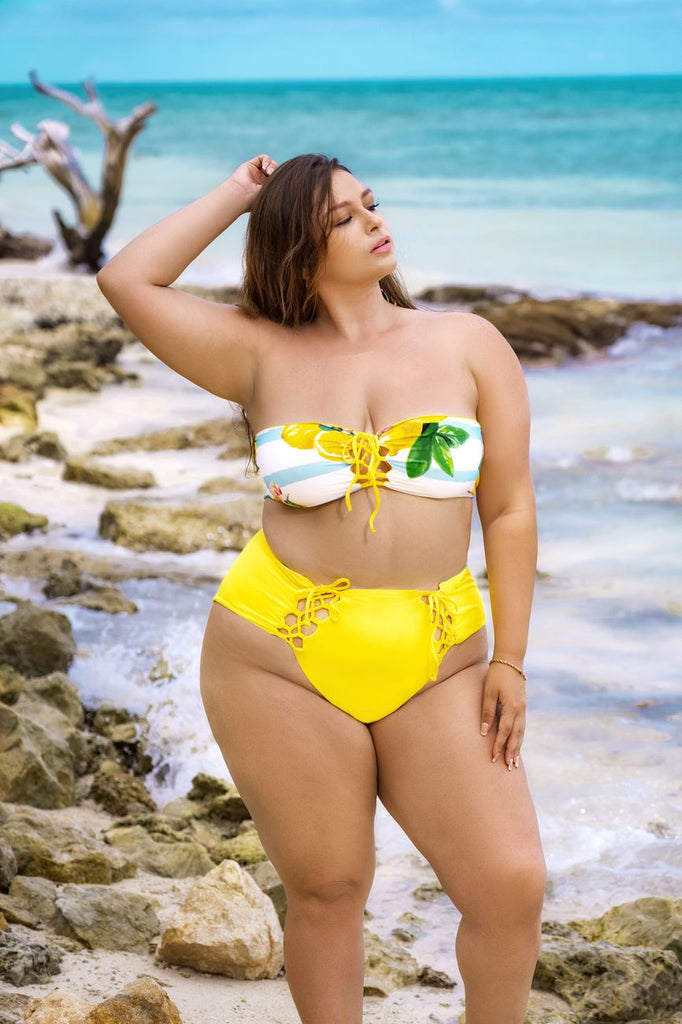 Yellow and hotsell leaves print bikini