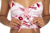 Mapale 7478 Two Piece Pajama Set Top and Cheeky Bottoms Color White Prints Red