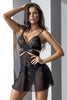 Mapale 7489 Two-in-One Babydoll and Two Piece Set Color Black