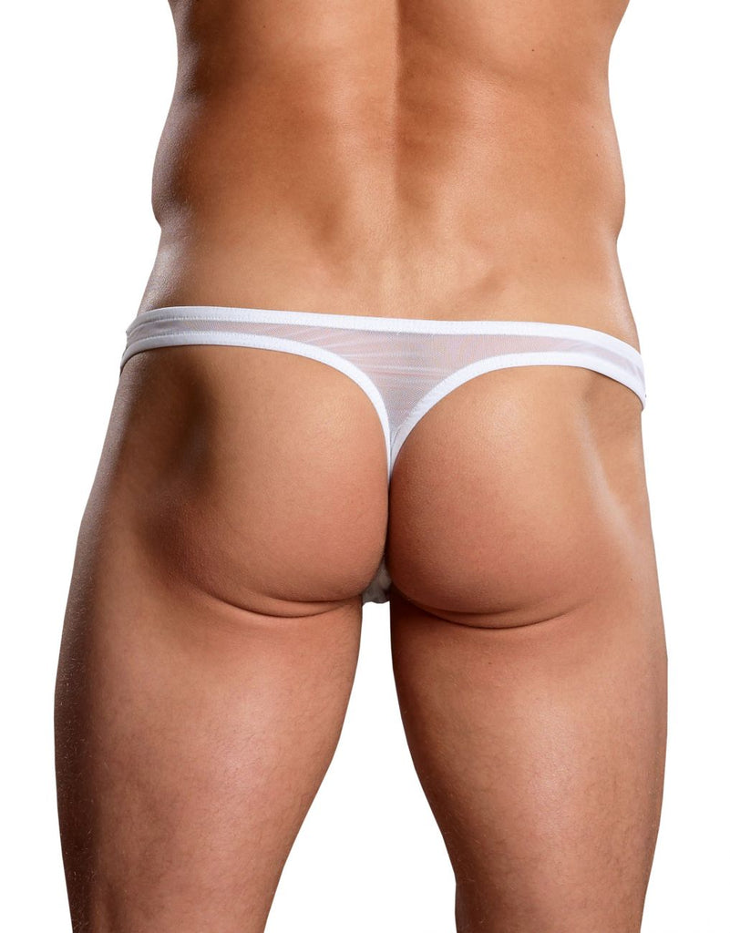 Male Power PAK882 Euro Male Mesh Mini Pouch Thong Color White