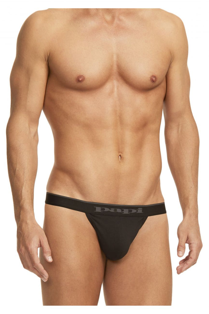 Papi 980902-001 3PK Cotton Stretch Thong Color Black