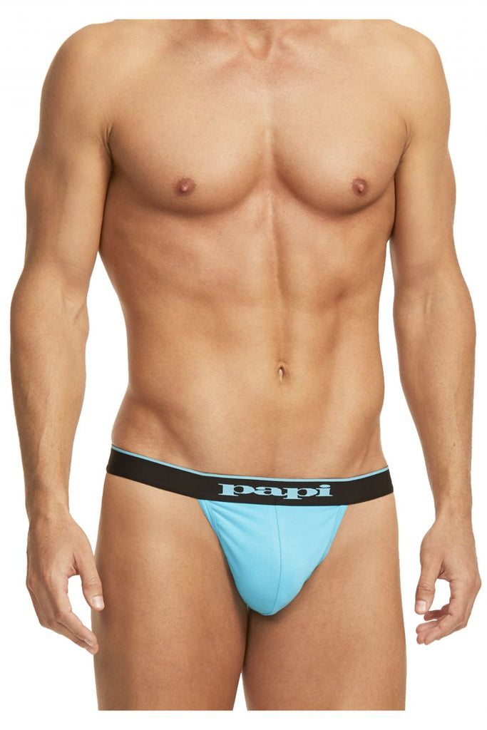 Papi 980902-941 3PK Cotton Stretch Thong Color Black-Cobalt-Blue