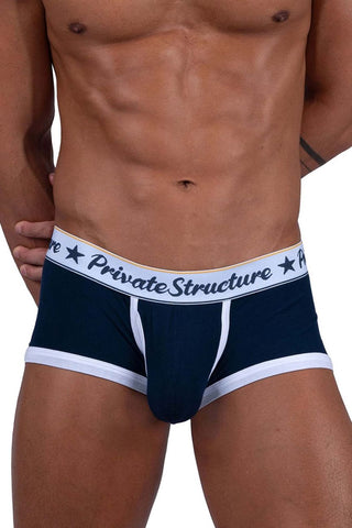 Private Structure PBUT4380 Bamboo Mid Waist Boxer Briefs Color Citadel Blue