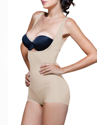 Vedette 945 Jiselle Mid Thigh Full Body w/ Front Zipper Color Nude