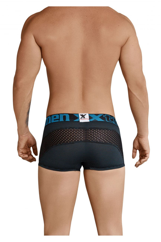 Xtremen XT-91030 Sports Mesh Boxer Briefs-Black-Blue-Large